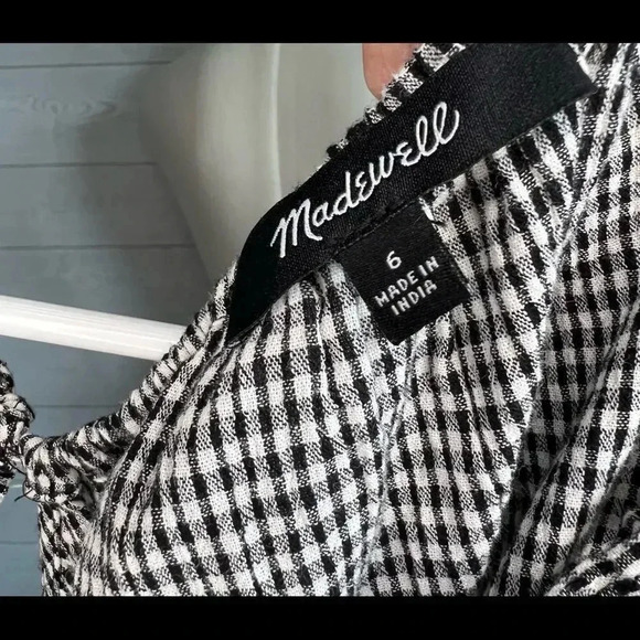 Madewell ruffled straps cami top in gingham Size 6 - Picture 7 of 8